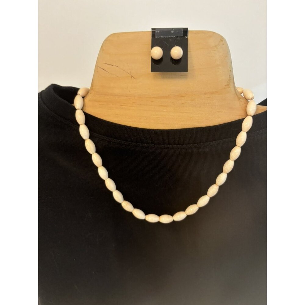 Conca Shell 14K 16" Necklace & Stud Earrings Handmade Bahamas Bio Included